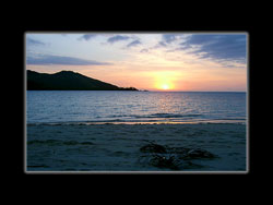Sonnenuntergang in der<br> Blue Lagoon (Fiji)